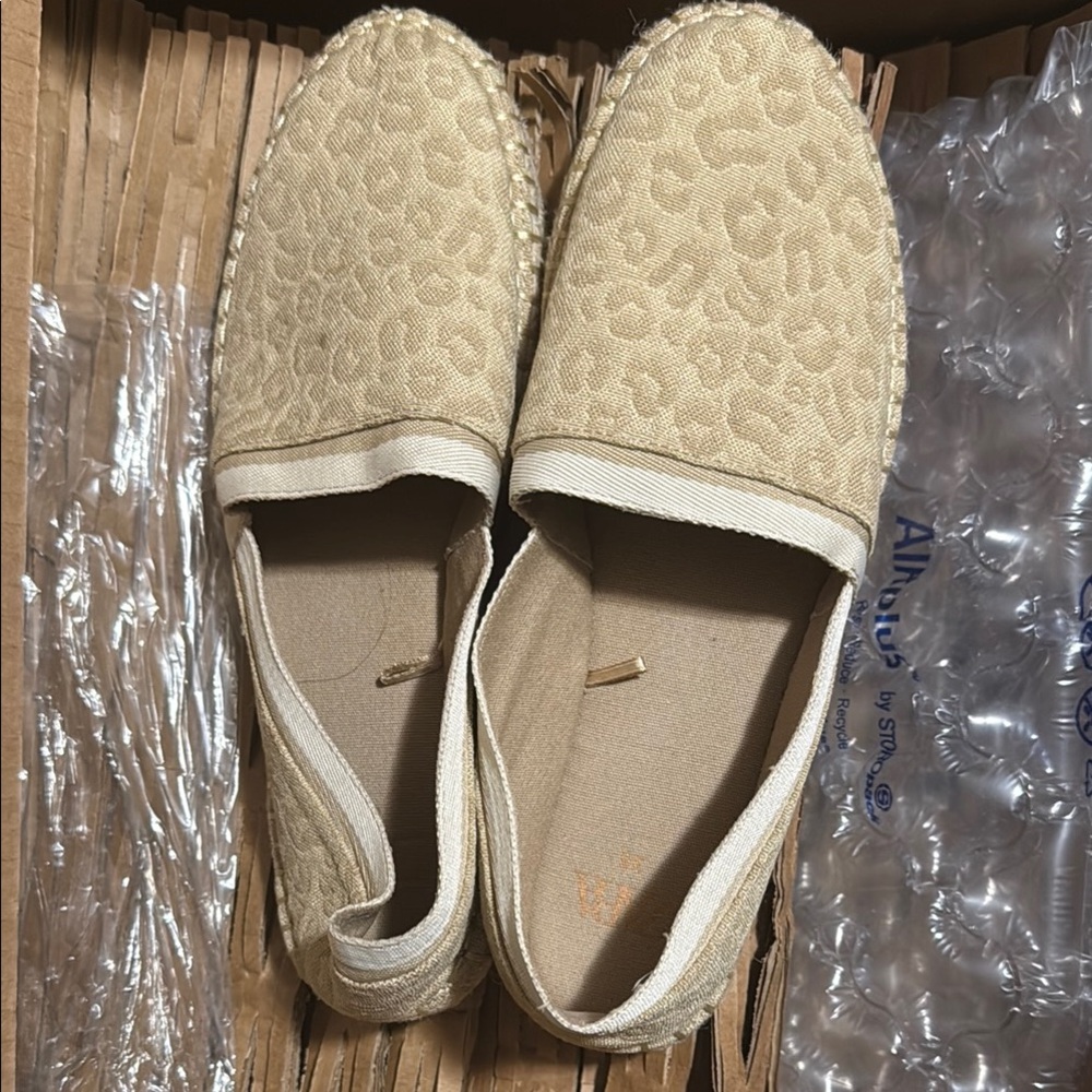 Zara Cream Leopard Print Espadrilles